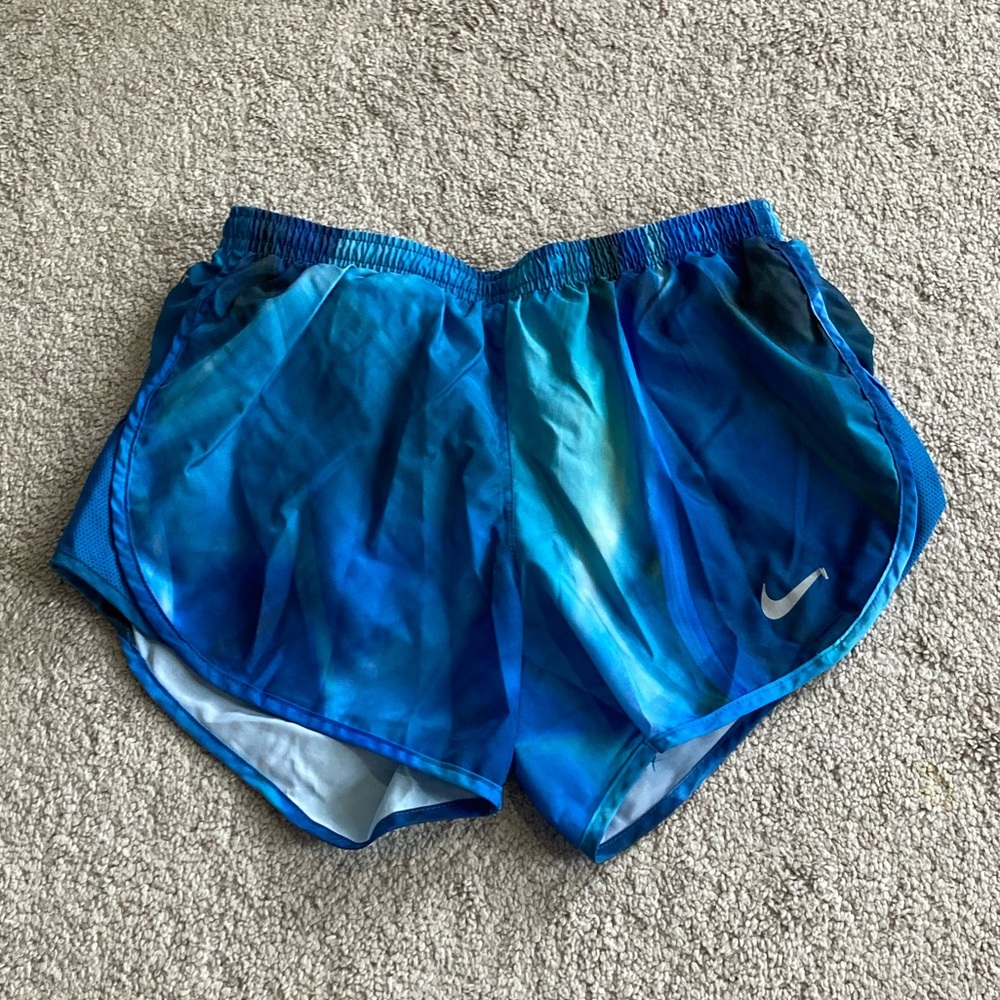 blue tie dye nike shorts